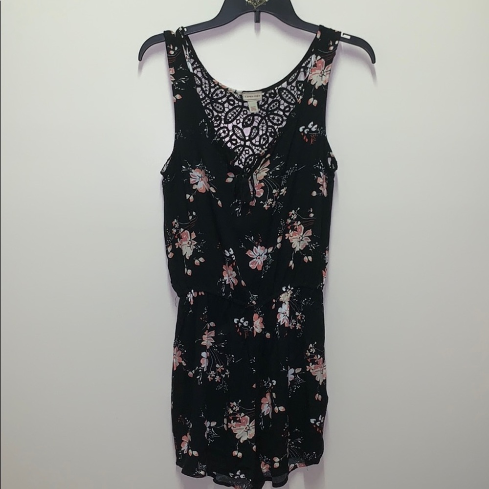 CAPE JUBY Black Floral Romper